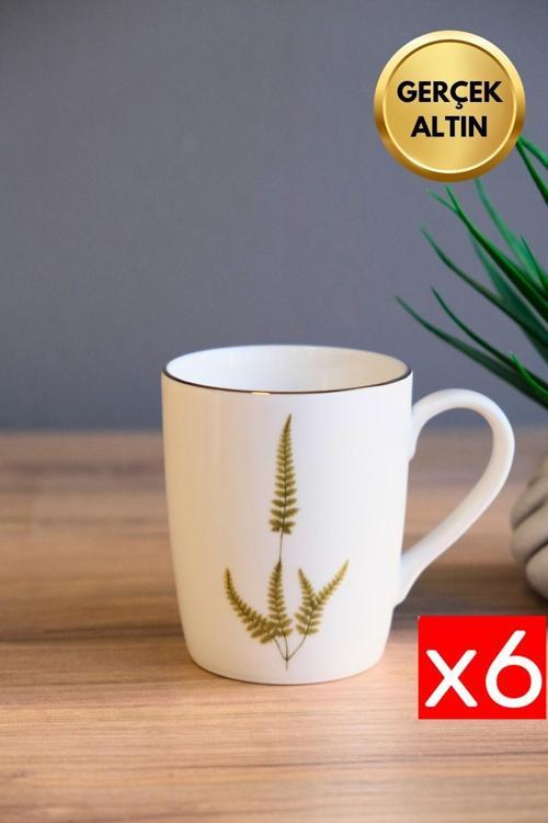 Porselen Natura Marinum Kulplu Mug Kupa 9cm 220ml 6 lı