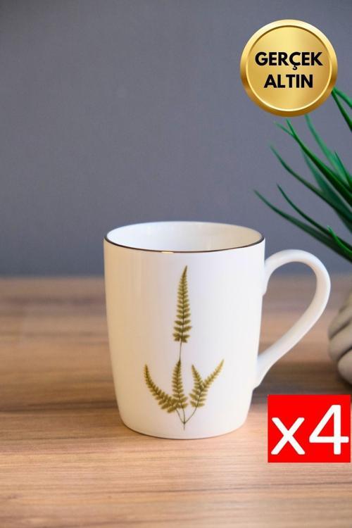 Porselen Natura Marinum Kulplu Mug Kupa 9cm 220ml 4 lü