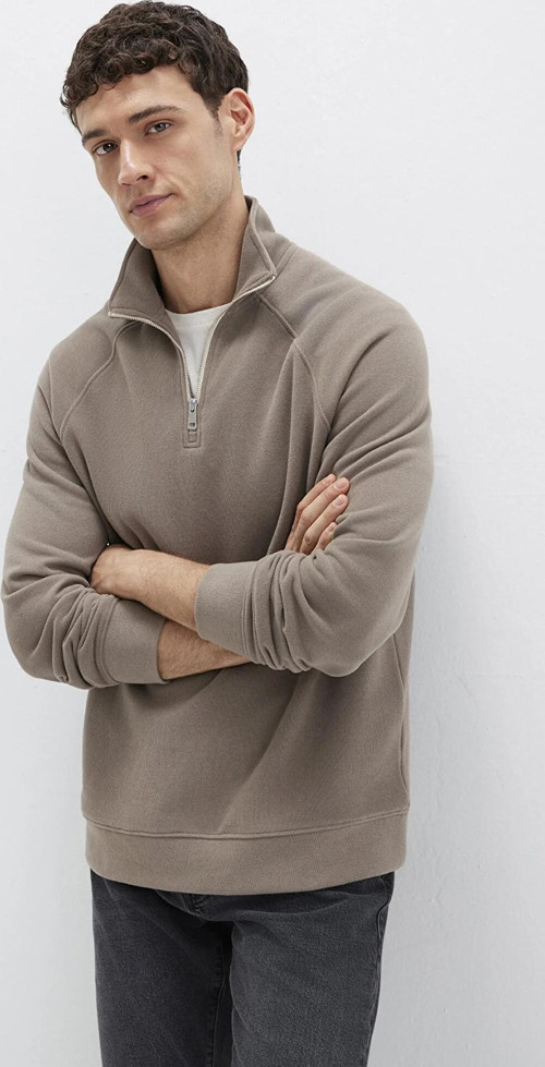 Erkek Yarı Fermuarlı Pamuklu Sweatshirt M0S10483 Fındık