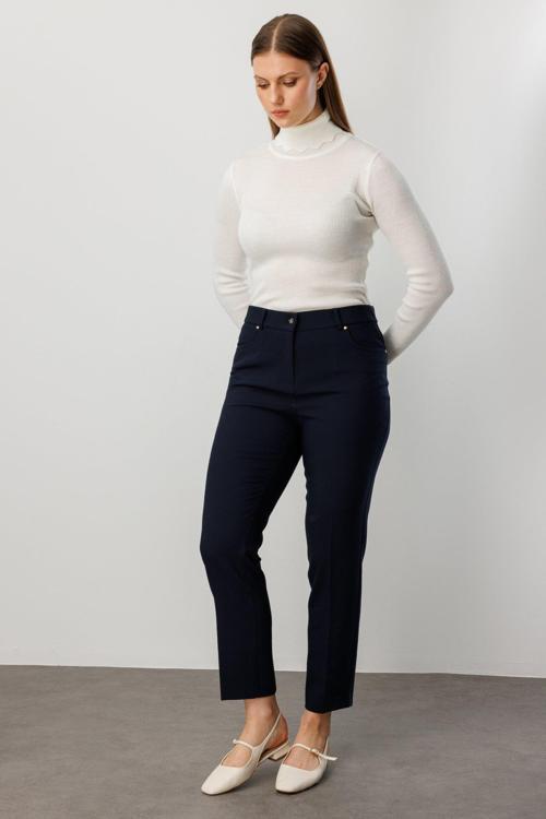 Kadın Büyük Beden Dar Paça Pantolon 1009 Lacivert