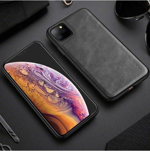 Apple iPhone 13 için Hakiki Deri Telefon Kılıfı, Darbeye Dayanıklı Arka Kapak, Gri-Siyah