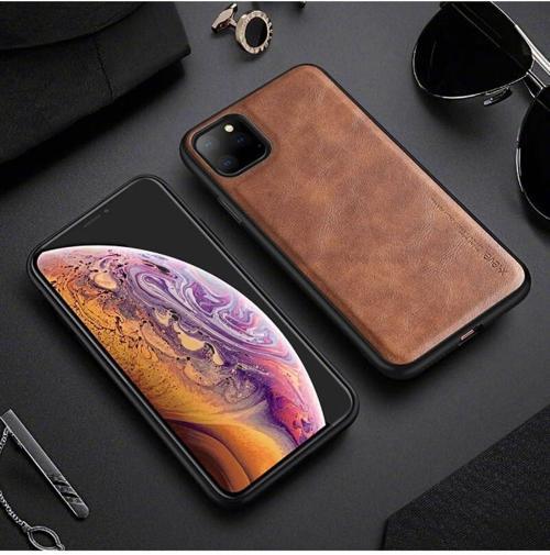 Apple iPhone 13 için Hakiki Deri Telefon Kılıfı, Darbeye Dayanıklı Arka Kapak, Kahverengi