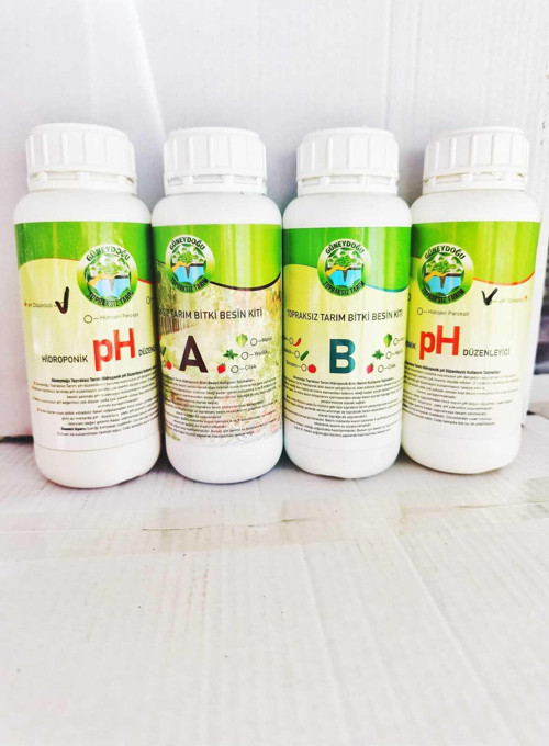 A Ve B Besini 500Ml, Ph Down/Up 500 Ml -Topraksız Tarım/ Hidroponik Başlangıç Kiti
