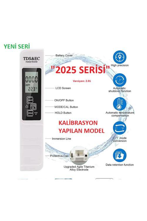 Ec/Ppm Metre Tds Ölçer-Su Kalitesi 2025 Model(Kalibrasyon Özellikli)