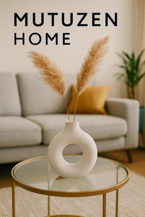 Minimal Tasarımlı Halkalı Vazo - Taş Tozu