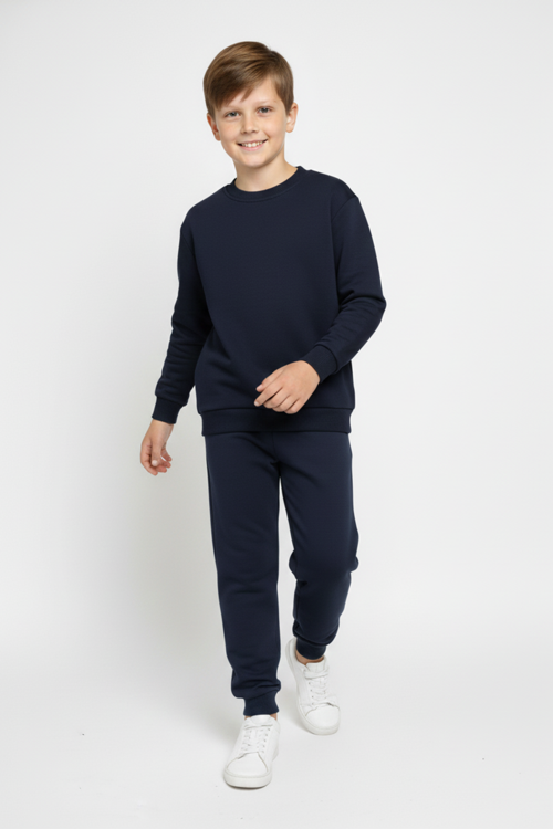 Basic Cepli Kız-Erkek Mevsimlik Çocuk Eşofman Takımı M00776 LACİVERT