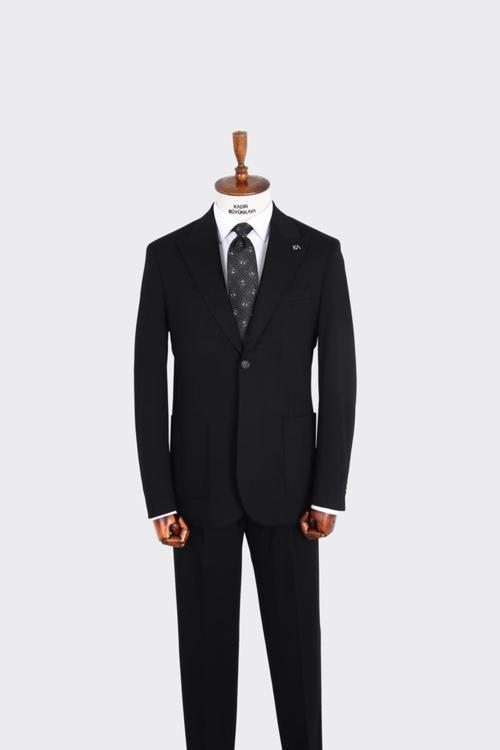 Kırlangıç Yaka Pileli Erkek Takım Elbise-KAX1300S