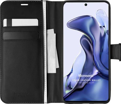 Xiaomi Mi 11T Kılıf Delux Leather Wallet Siyah