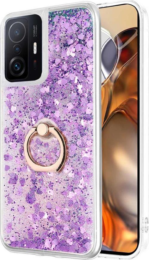 Xiaomi Mi 11T Kılıf Glitter Liquid Holder Mor