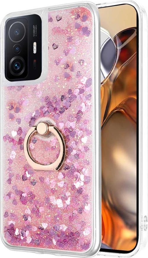 Xiaomi Mi 11T Kılıf Glitter Liquid Holder Pembe