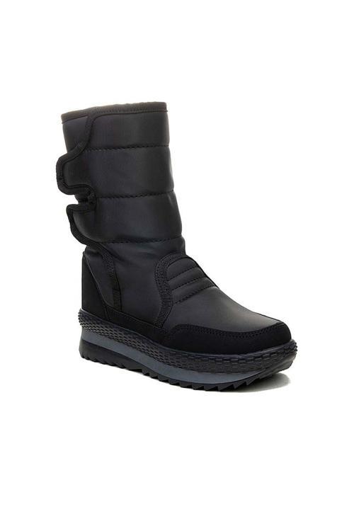 Kar Botu Soğuğa Dayanıklı Içi Kürklü Siyah