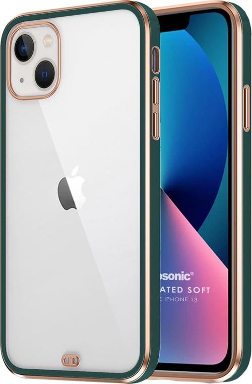 Apple iPhone 13 Kılıf Laser Plated Soft Koyu Yeşil