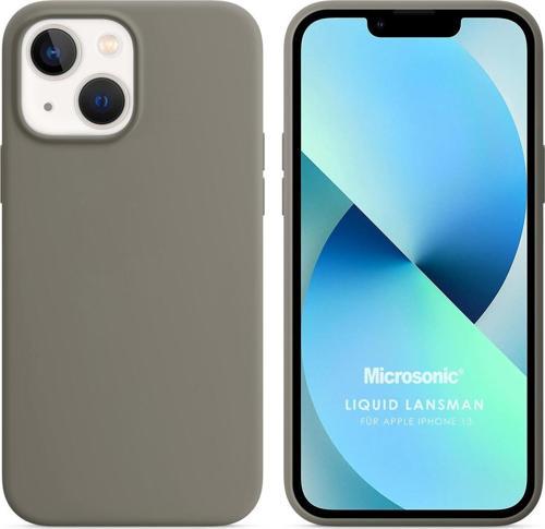 Apple iPhone 13 Kılıf Liquid Lansman Silikon Gri