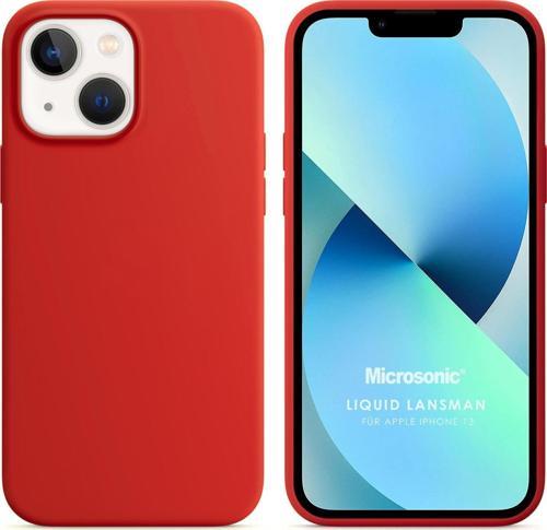 Apple iPhone 13 Kılıf Liquid Lansman Silikon Kırmızı