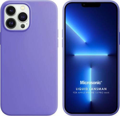 Apple iPhone 13 Pro Max Kılıf Liquid Lansman Silikon Lila