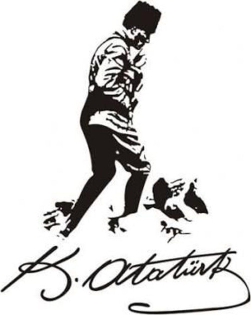 Mustafa Kemal Atatürk Oto Özel Sticker Siyah 25*15 Cm
