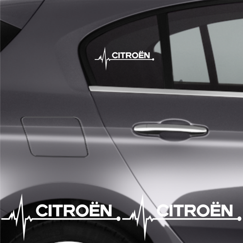 Citroen İçin Özel Uyumlu Aksesuar Oto Ritim Özel Sticker 2 Adet 20*9 Cm
