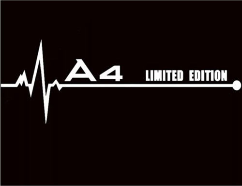 A4Limited Edition Oto Özel Sticker Beyaz 2 Adet 16*3.8 Cm