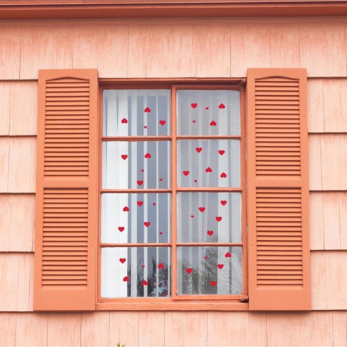 Sevgililer Günü Cam Özel Sticker Kalp Etiket/ Özel Sticker - Cam Vitrin Süsleme Etiket 42 Adet