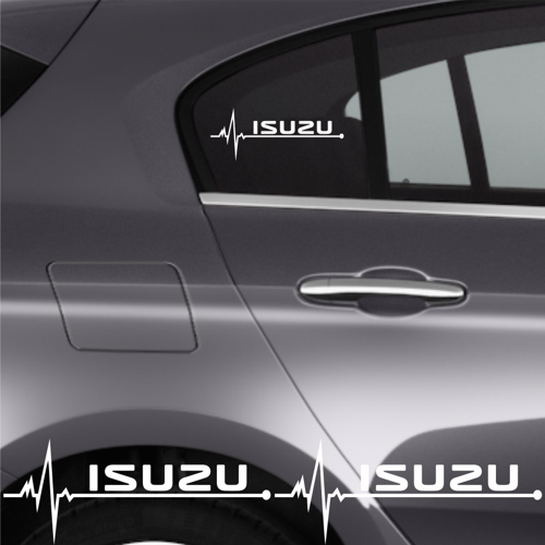 Isuzu İçin Özel Uyumlu Aksesuar Oto Ritim Özel Sticker 2 Adet 20*9 Cm