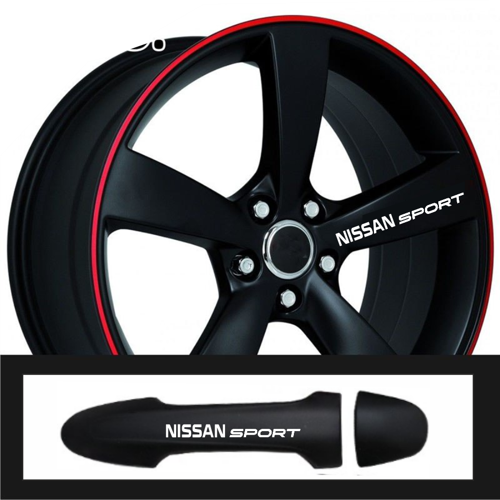 Nissan Juke İçin Özel Uyumlu Aksesuar Oto Kapı Kolu/Jant Özel Sticker 10 Adet 10*1,5 Cm