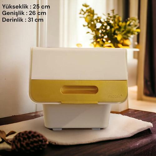 Technow MT06G Freebox 12 Litre  Gold Altın Desenli Tekerlekli Tekli Organizer