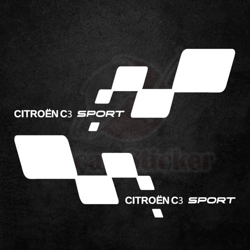 Citroen C3 İçin Özel Uyumlu Aksesuar Kapı Altı Oto Özel Sticker Beyaz Sağ/Sol 2 Parça 40*15 Cm