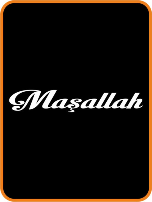 Maşallah Yazısı Oto Özel Sticker Beyaz 24*4 Cm