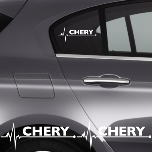 Chery İçin Özel Uyumlu Aksesuar Oto Ritim Özel Sticker 2 Adet 20*9 Cm
