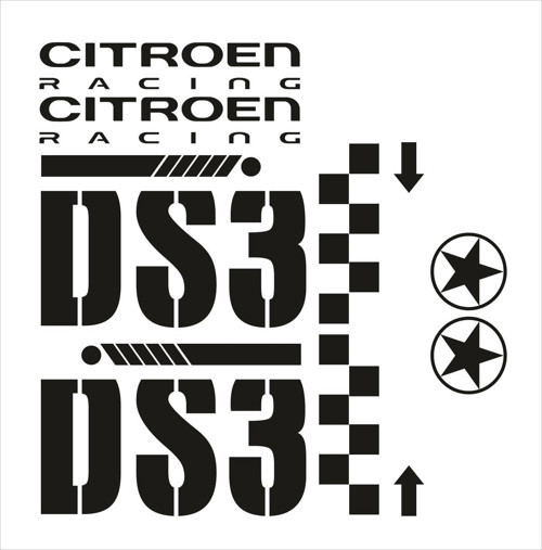 Citroen İçin Özel Uyumlu Aksesuar Ds3 Oto Özel Sticker Set Siyah