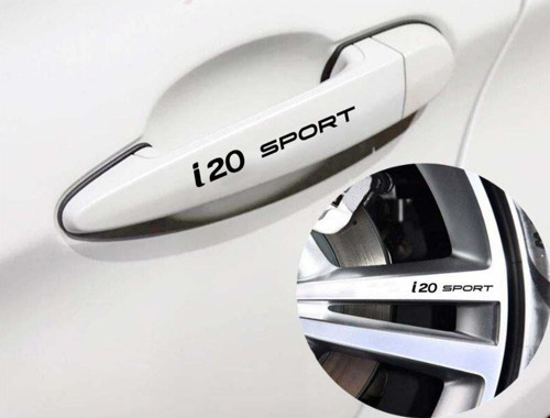Hyundai I20 İçin Özel Uyumlu Aksesuar Sport Kapı Kolu Özel Sticker Set 8 Ad 10*1,5 Cm