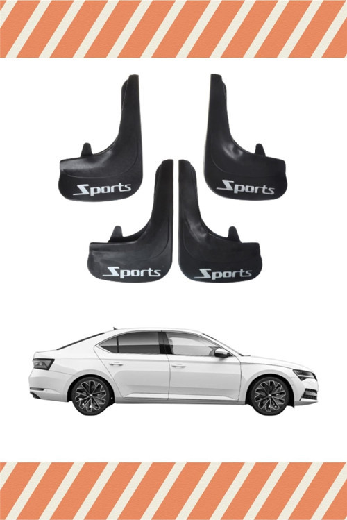 Skoda Superb Sports Yazılı 4'Lü Tozluk Çamurluk Paçalık