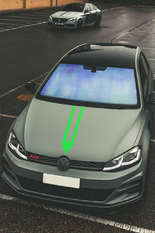 Oto Kaput Özel Sticker Üçgen Damga Yeşil 12*60 Cm