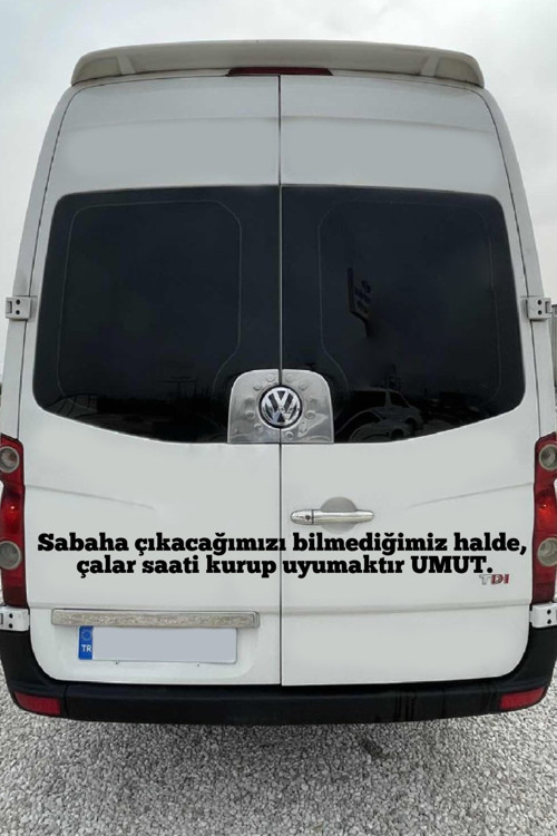Oto Cam Yazı Sözleri Ticari-Servis-Dolmuş-Panelvan Uzun Özel Sticker Model 25