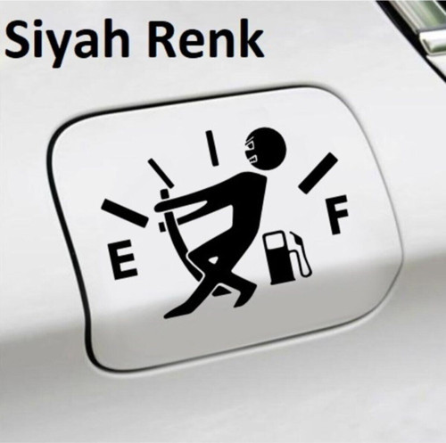 Oto Yakıt Deposu Kapağı Özel Sticker Siyah 13*9,5 Cm
