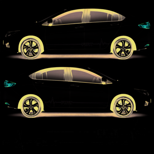 Fiat Punto İçin Özel Uyumlu Aksesuar Yan Şerit Oto Ritim Özel Sticker