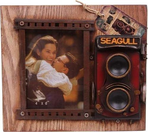 Dekoratif Metal Çerçeve Fotoğraf Makinesi Dekorlu Hediyelik