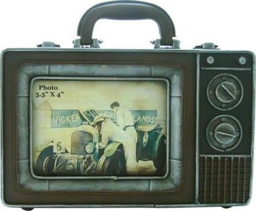 Dekoratif Metal Çerçeve Televizyon Temalı Vintage Hediyelik