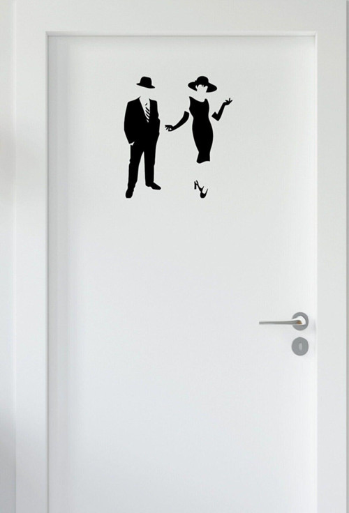 Wc Kapı Bay Özel Sticker - Duvar Özel Sticker 25 Cm