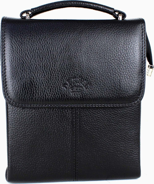 Erkek Mat Siyah Hakiki Deri Postacı Çanta El Ve Omuz Çantası