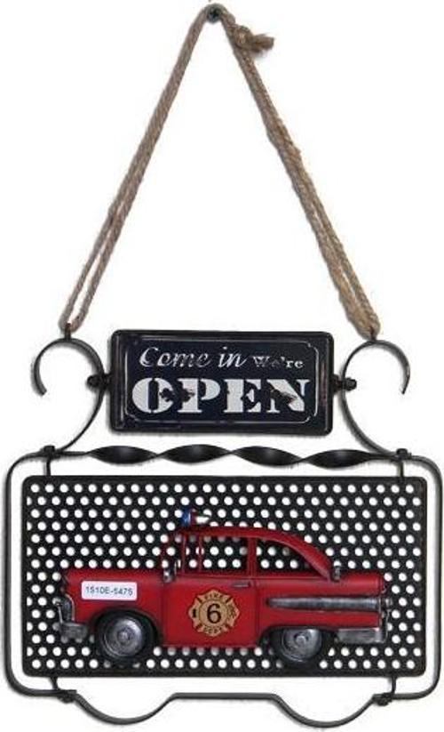 Dekoratif Metal Kapı Yazısı Araba Dekorlu Vintage Hediyelik