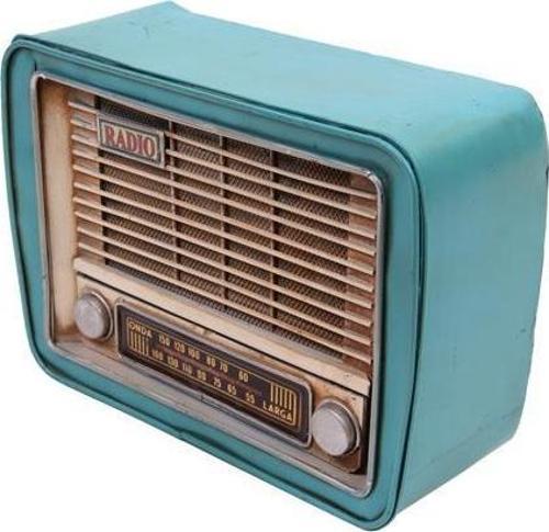Dekoratif Metal Radyo Kumbaralı Vintage Hediyelik