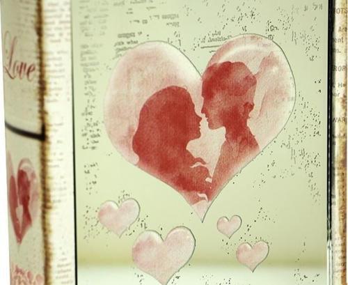 Kutu Kitap Aynalı Valentine Dekoratif Hediyelik