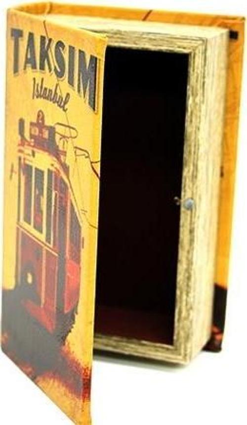 Kutu Kitap Taksim Ahşap Suni Deri Kaplı Dekoratif Hediyelik