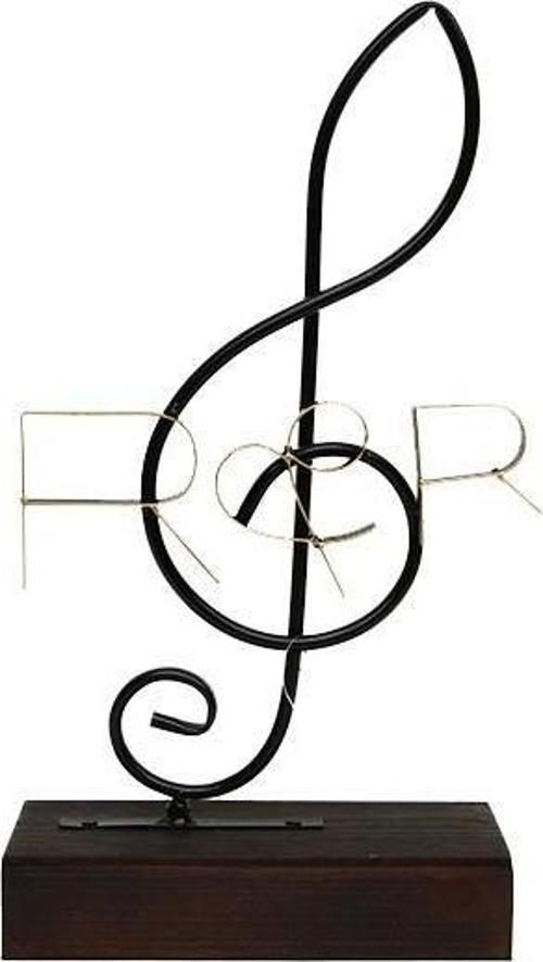 Obje Sol Anahtar Ahşap Standlı Biblo Dekoratif Ev Ofis Hediyelik