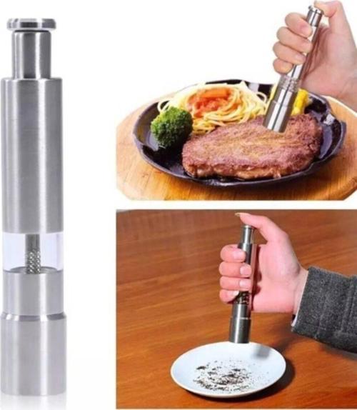 Karabiber-Tuz Baharat Öğütücü Otomatik Basmalı Çelik Değirmen ( 1 Adet )