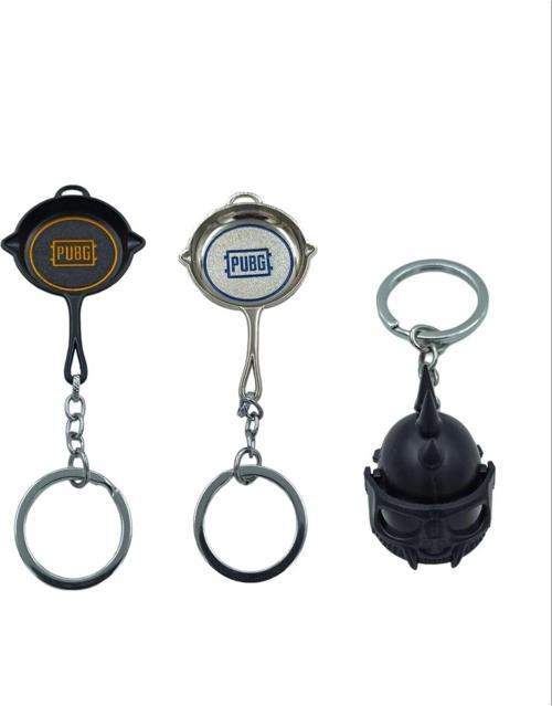 Pubg Battlegrounds Anahtarlık 3 Model Birden Komple Metal Anahtarlık 2 Tava Modeli 1 Maske Modeli