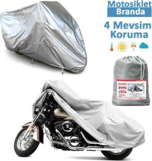 Bmw R Ninet Scrambler Arka Çanta Uyumlu Motor Branda Örtü Miflonlu Premium 4 Mevsim Koruma Gri