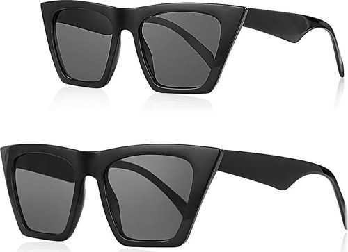 Cat Eye Anne Kız Çocuk 2'Li Set Güneş Gözlüğü Ak-1009 Siyah Parlak