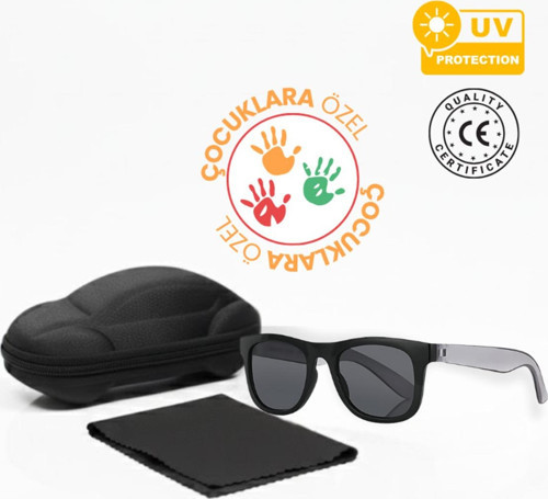 Unisex Çocuk Güneş Gözlüğü Siyah Çerçeve Füme Sap 4001 Siyah - Füme